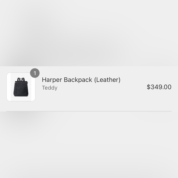 Mina Baie Harper Full leather backpack diaper bag in Teddy - Picture 4 of 4